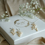 Maria Sterling silver Cluster Pearl Necklace image 2