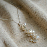 Maria Sterling silver Cluster Pearl Necklace image 3