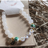 Natural jade bracelet for mum with personalised initials image 0