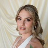 Bride with Baroque pearl necklace and baroque pearl earrings