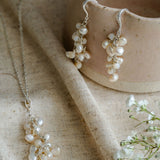 Maria Sterling silver Cluster Pearl Necklace image 1