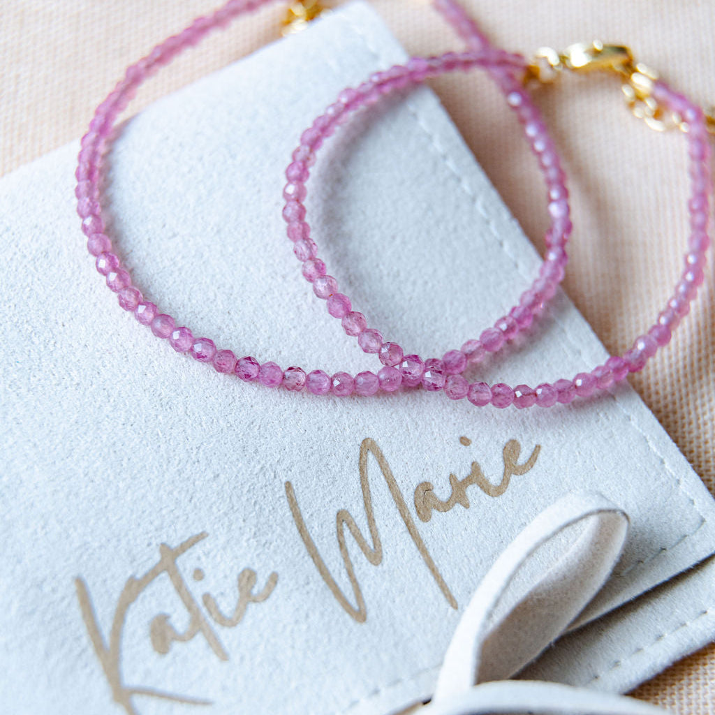 Meaningful birthstone bracelet with pouch