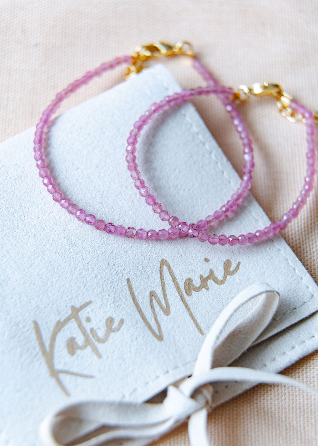 Meaningful birthstone bracelet with pouch