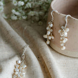 Maria Sterling silver Cluster pearl earrings image 1