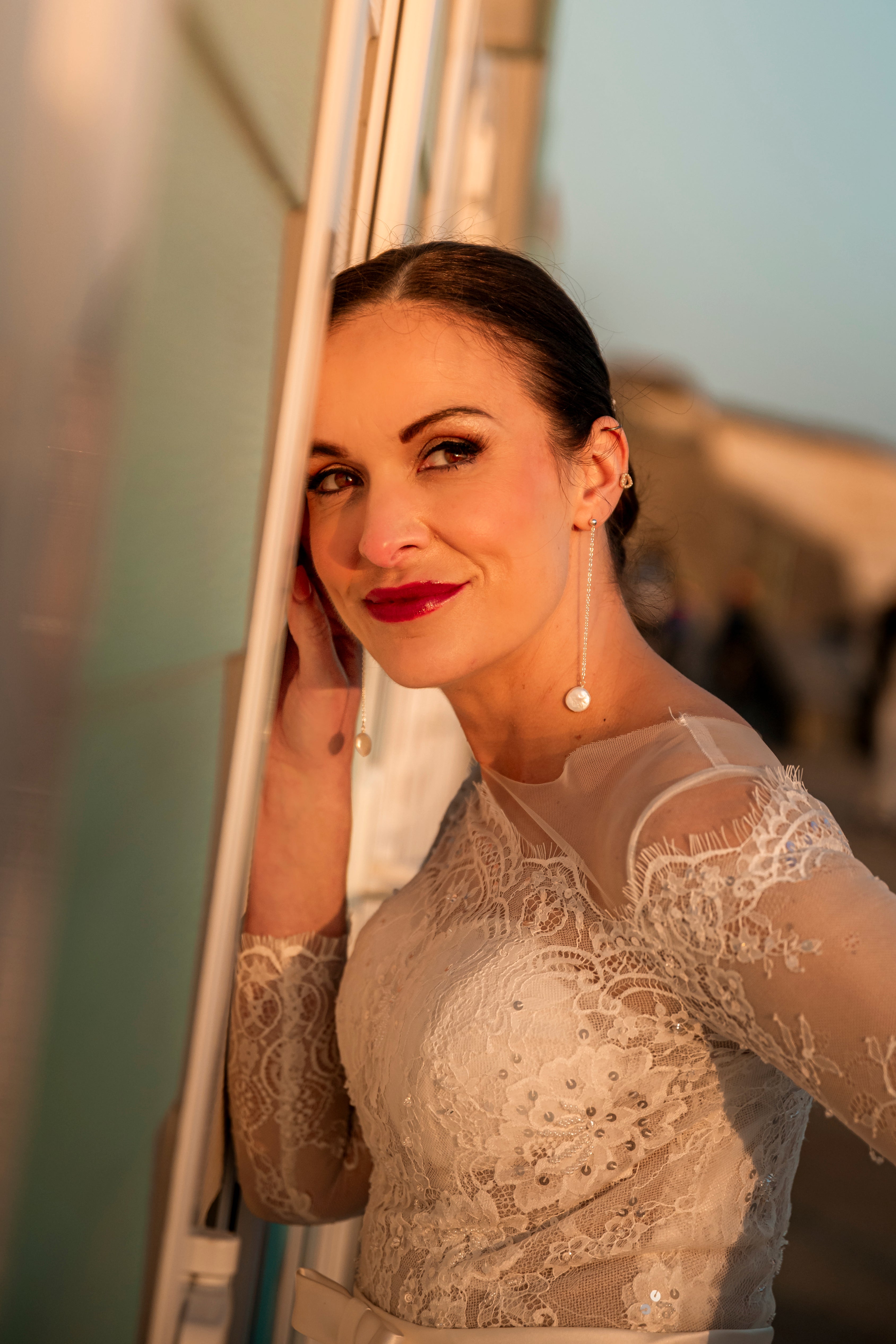 Gina Sterling Silver Pearl drop earrings image 0