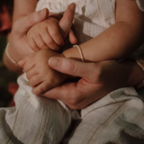 Mini initial pendant rice pearl bracelet