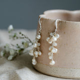 Maria Sterling silver Cluster pearl earrings image 3