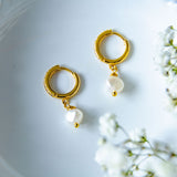 Sophia Gold Pearl Earrings image 4