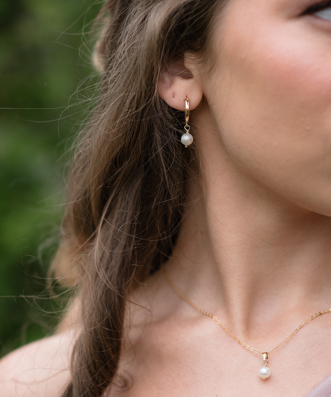 Cia Gold Pearl Hoop Earrings image 3