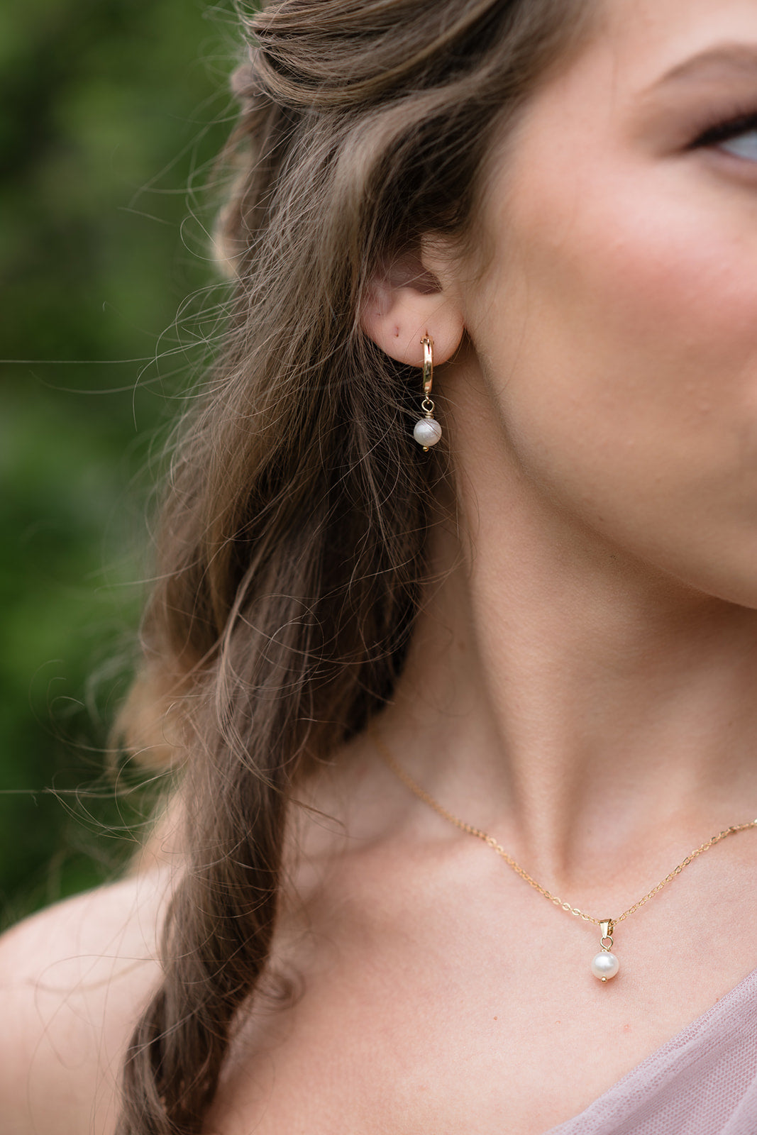 Cia Gold Pearl Hoop Earrings image 3