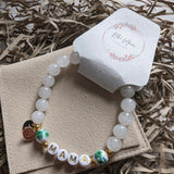 Natural jade bracelet for mum with personalised initials image 1