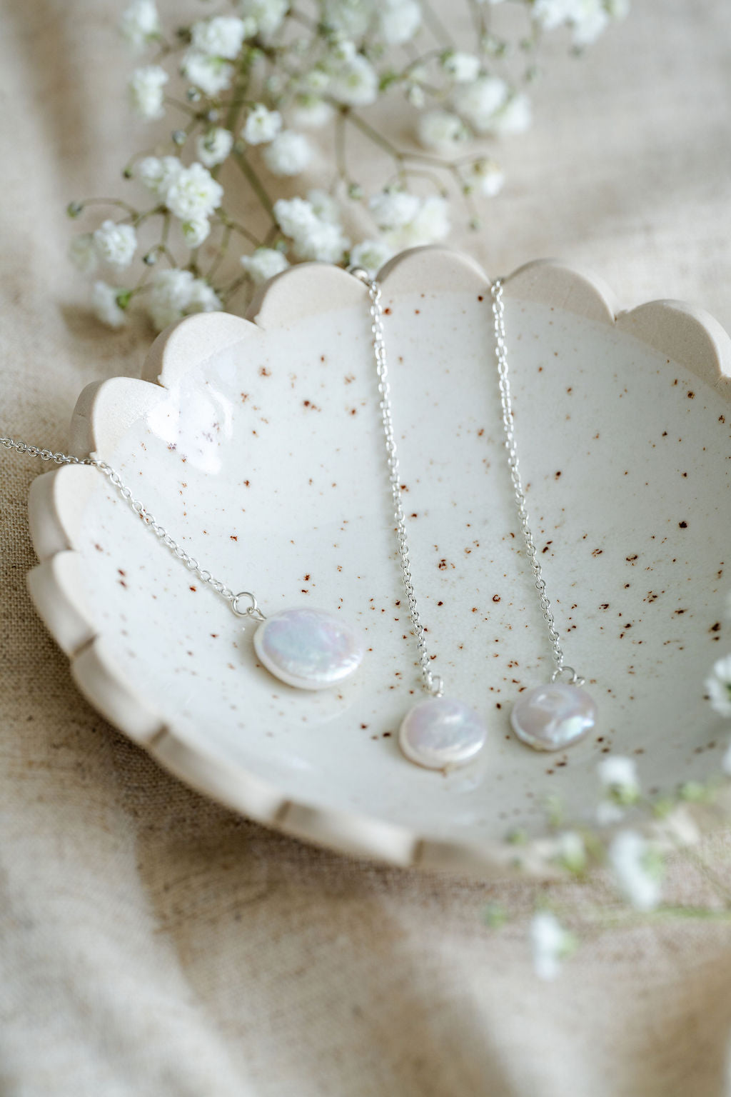 Gina Sterling Silver Pearl drop earrings image 4