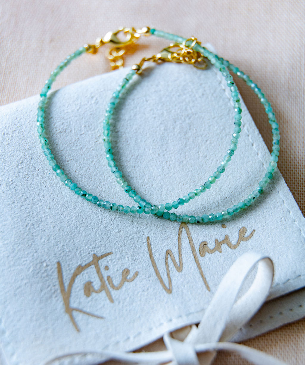 May birth Gemstone bracelet - Emerald image 0