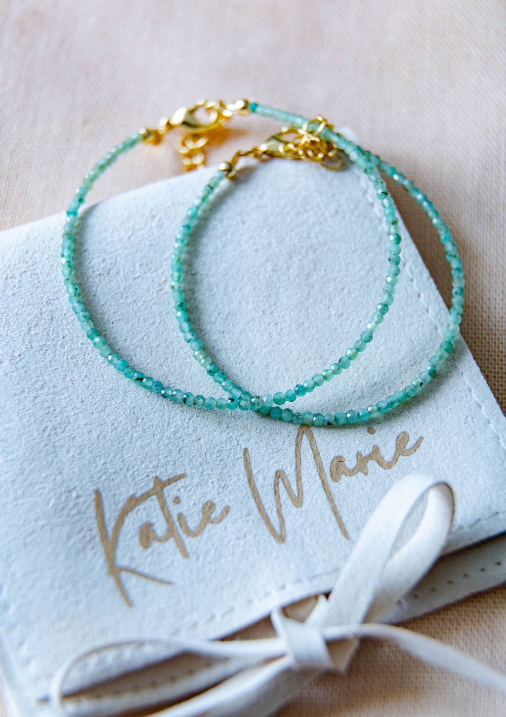 May birth Gemstone bracelet - Emerald image 0