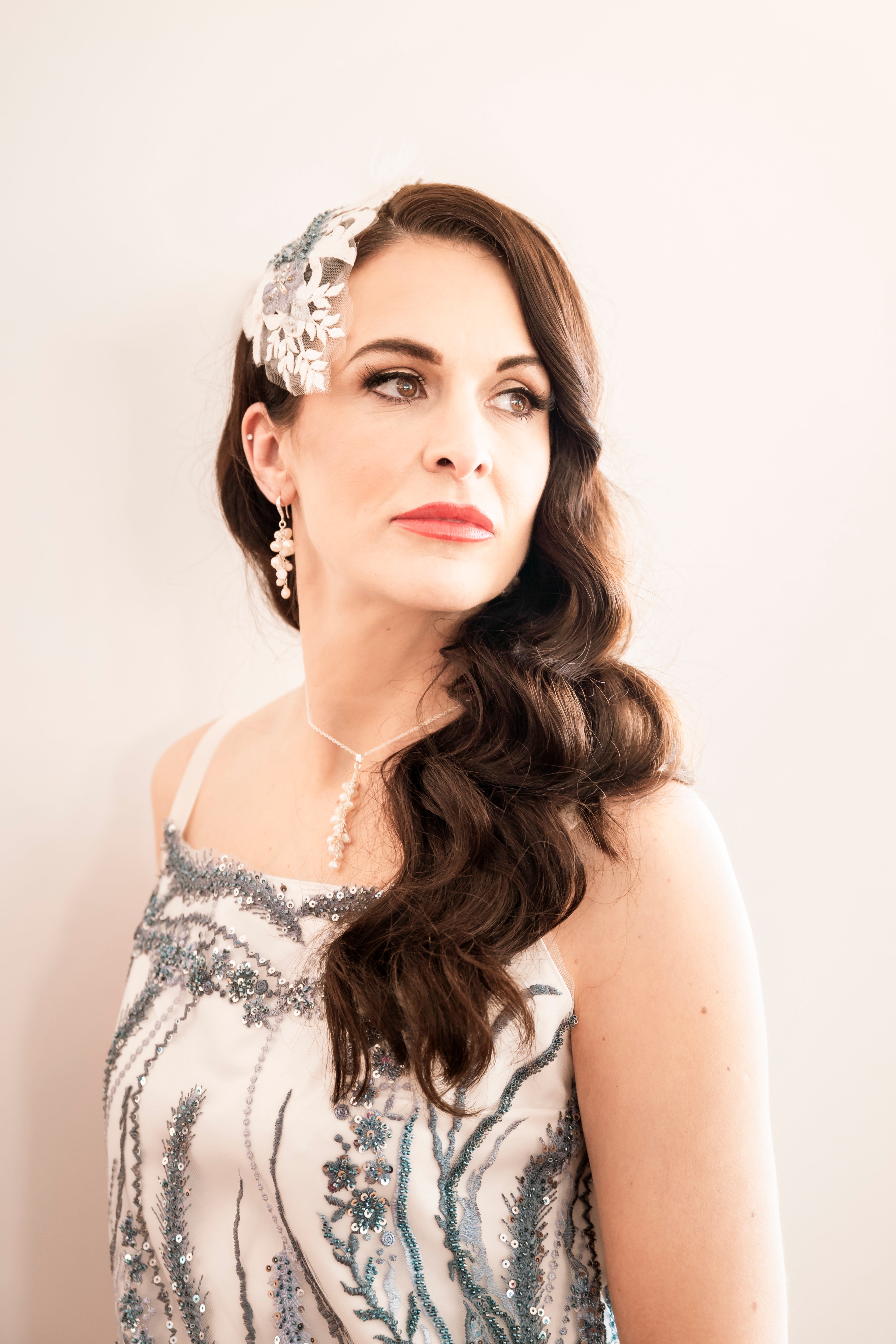 Maria Sterling silver Cluster pearl earrings image 0