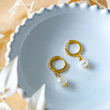 Sophia Gold Pearl Earrings image 2