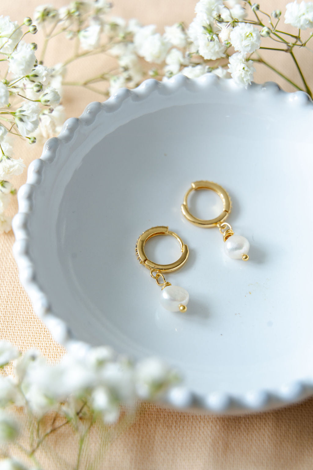 Sophia Gold Pearl Earrings image 0