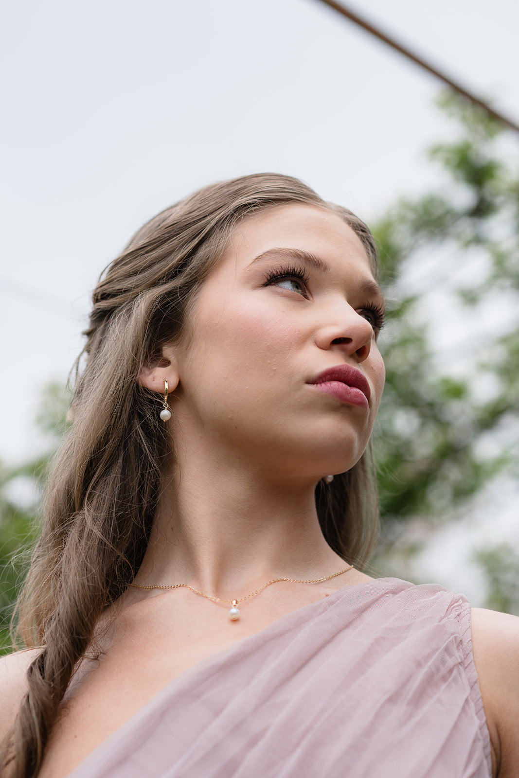 Cia Gold Pearl Hoop Earrings image 2