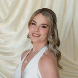 baroque pearl necklace on bride