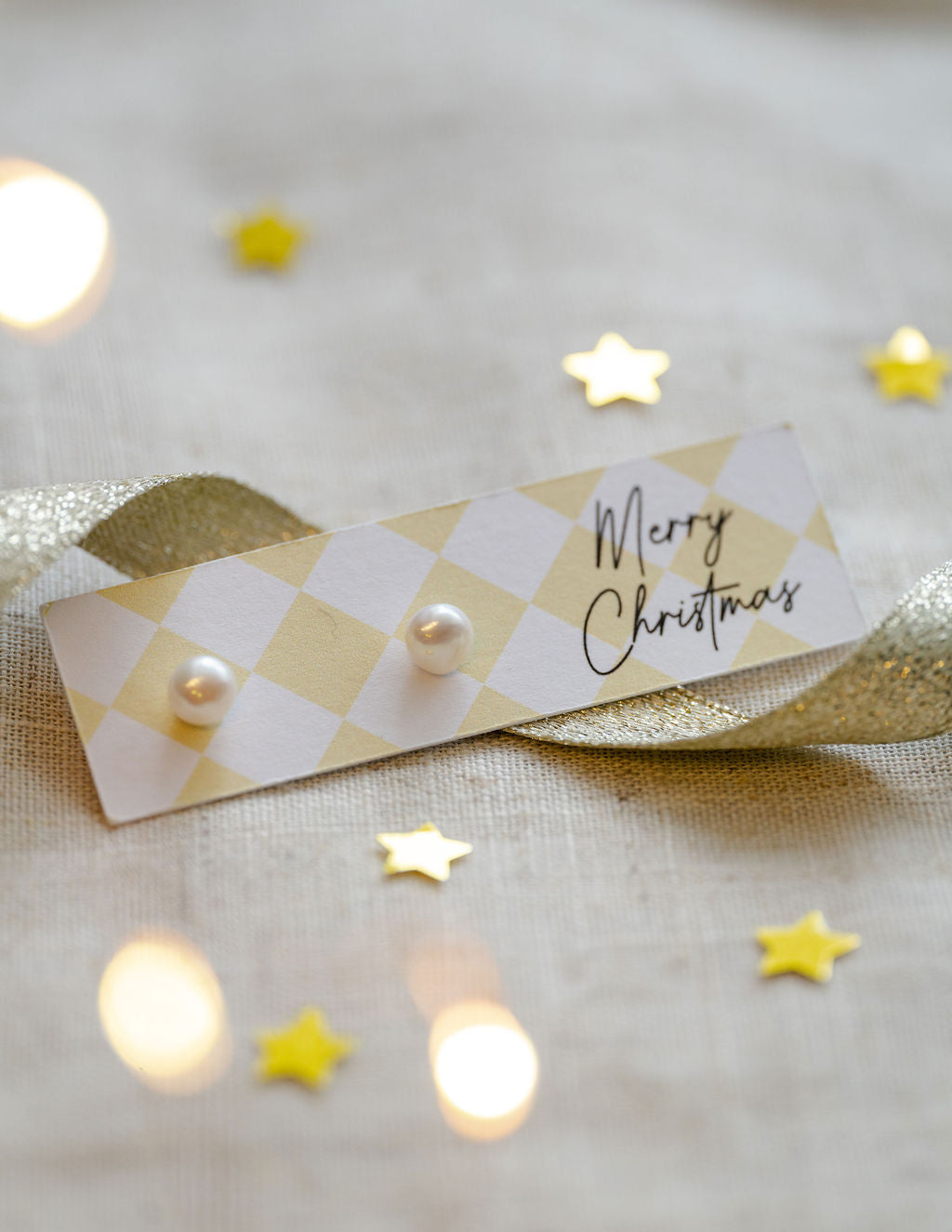 merry christmas pearl earrings gift for her. 