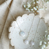 Coin pearl necklace and coin pearl drop earrings gift set