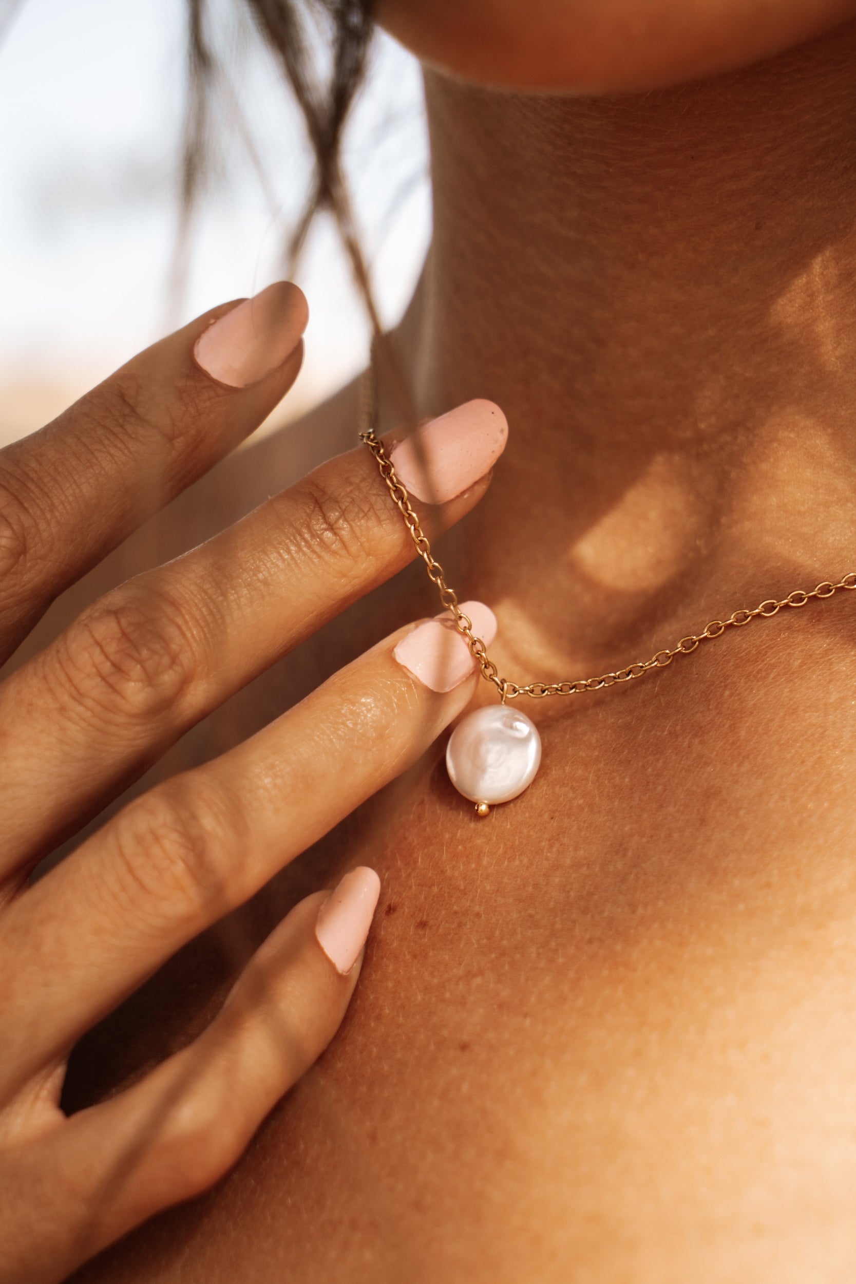 Akari Gold Pearl Necklace