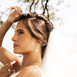 Fleur Gold Pearl Earrings