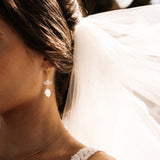 Fleur Gold Pearl Earrings