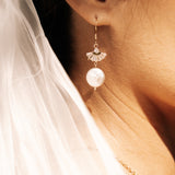 Fleur Gold Pearl Earrings