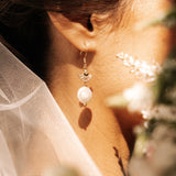 Fleur Gold Pearl Earrings