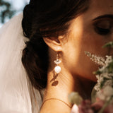 Fleur Gold Pearl Earrings