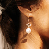 Fleur Gold Pearl Earrings