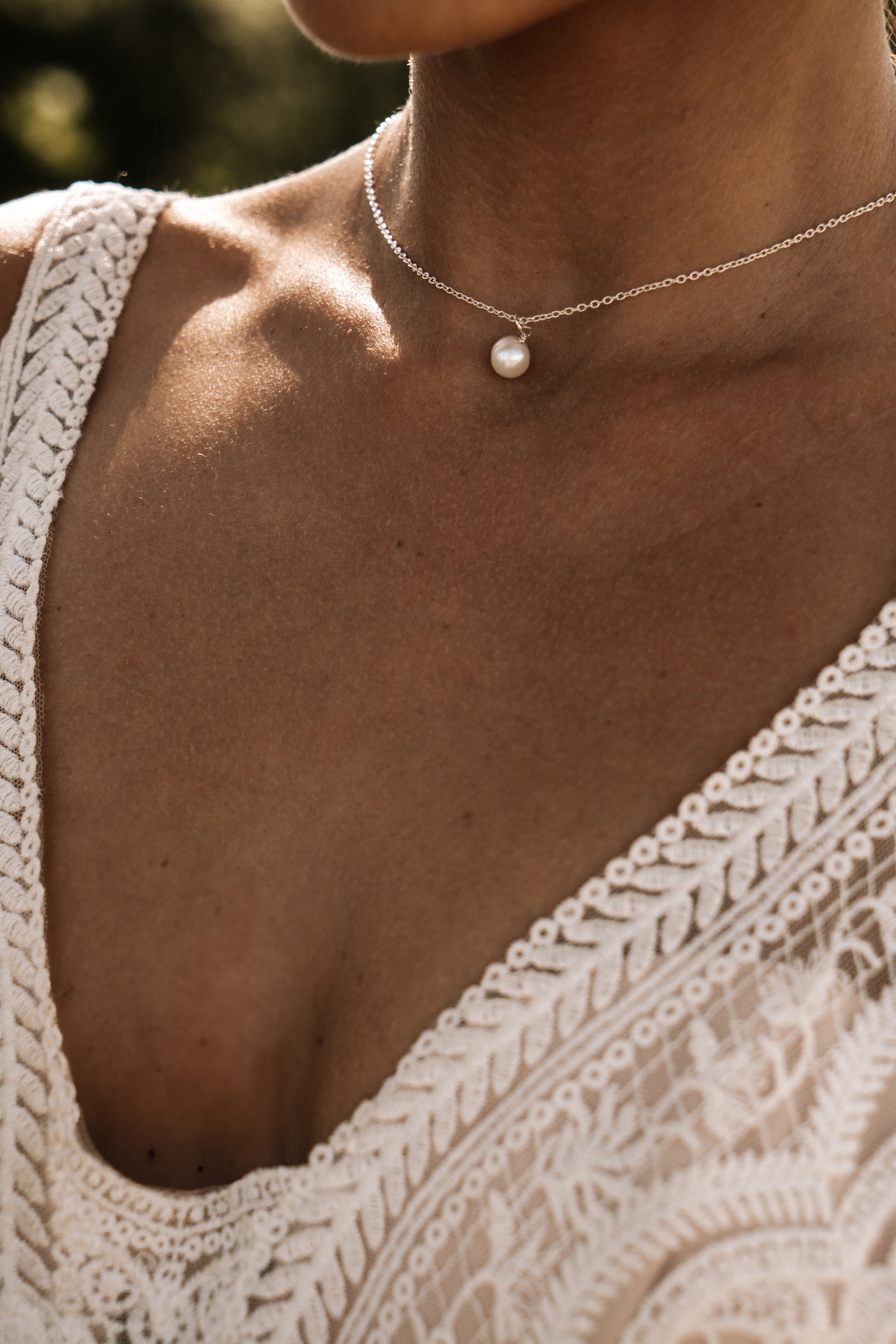 Beau Sterling Silver Pearl drop necklace