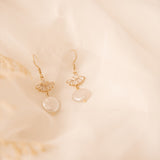 Fleur Gold Pearl Earrings