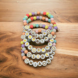 Multicoloured Beaded Personalised Children's Bracelet image 2