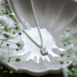 silver necklace with alphabet initial personalised necklace