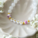 Natural jade bracelet for mum with personalised initials image 2