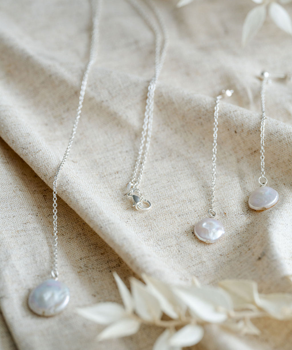 Gina Sterling Silver Pearl drop earrings image 3