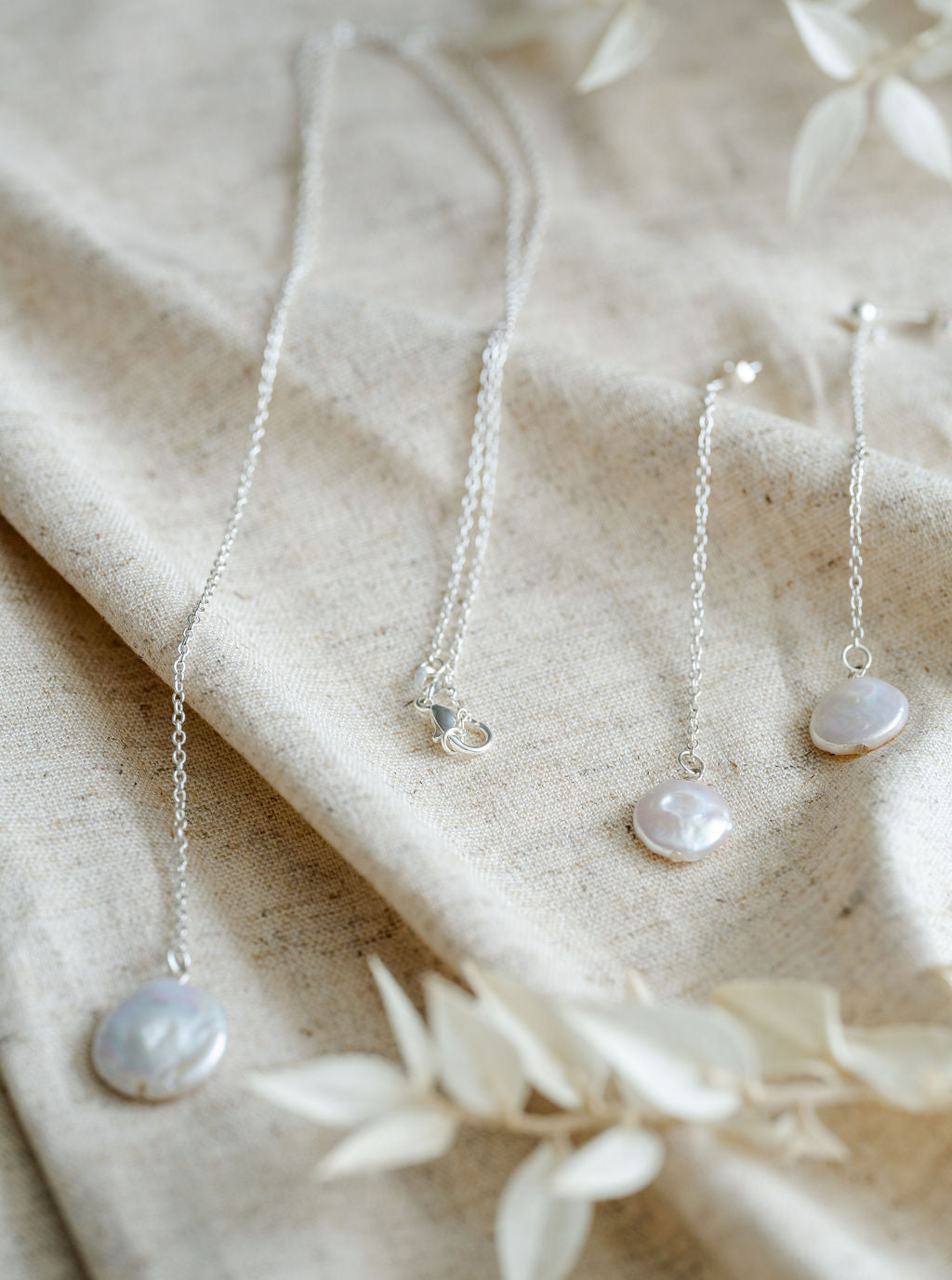 Gina Sterling Silver Pearl drop earrings image 3