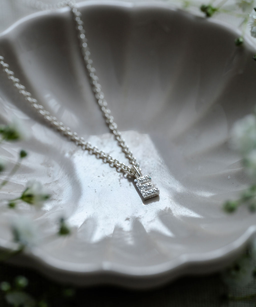silver personalised initial necklace