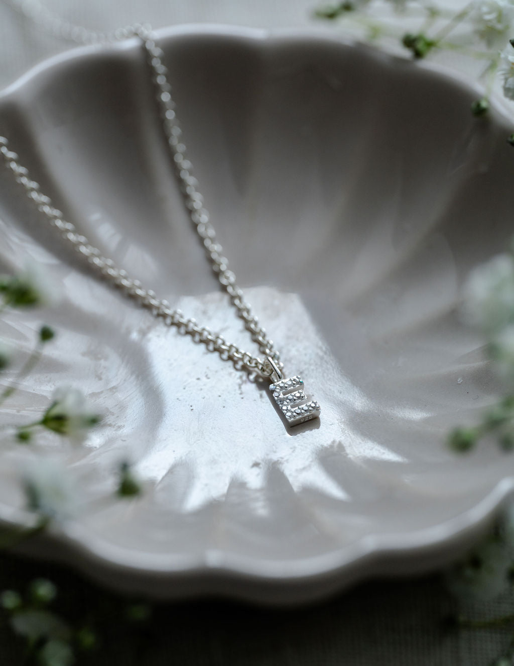 silver personalised initial necklace